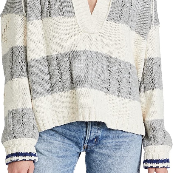 𝓯𝓹 Free People ~ Pembrook Sweater in Ivory Combo - Picture 7 of 13